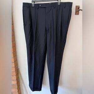 Nautica Men's Dark Navy Pleated Dress Pants